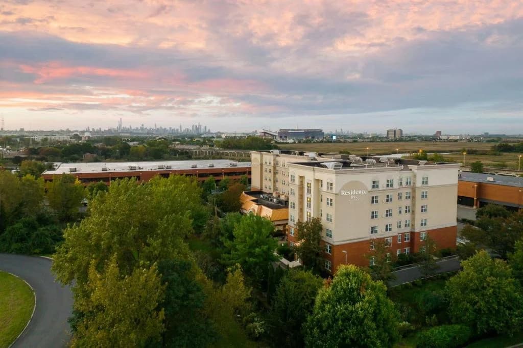 an overhead view of a building in a city at Residence Inn East Rutherford Meadowlands in East Rutherford
