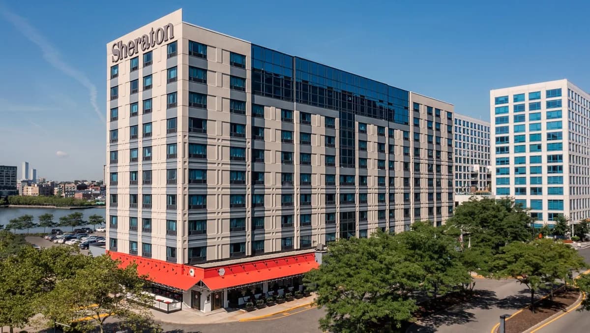 Aerial exterior view of Sheraton Lincoln Harbor Hotel
