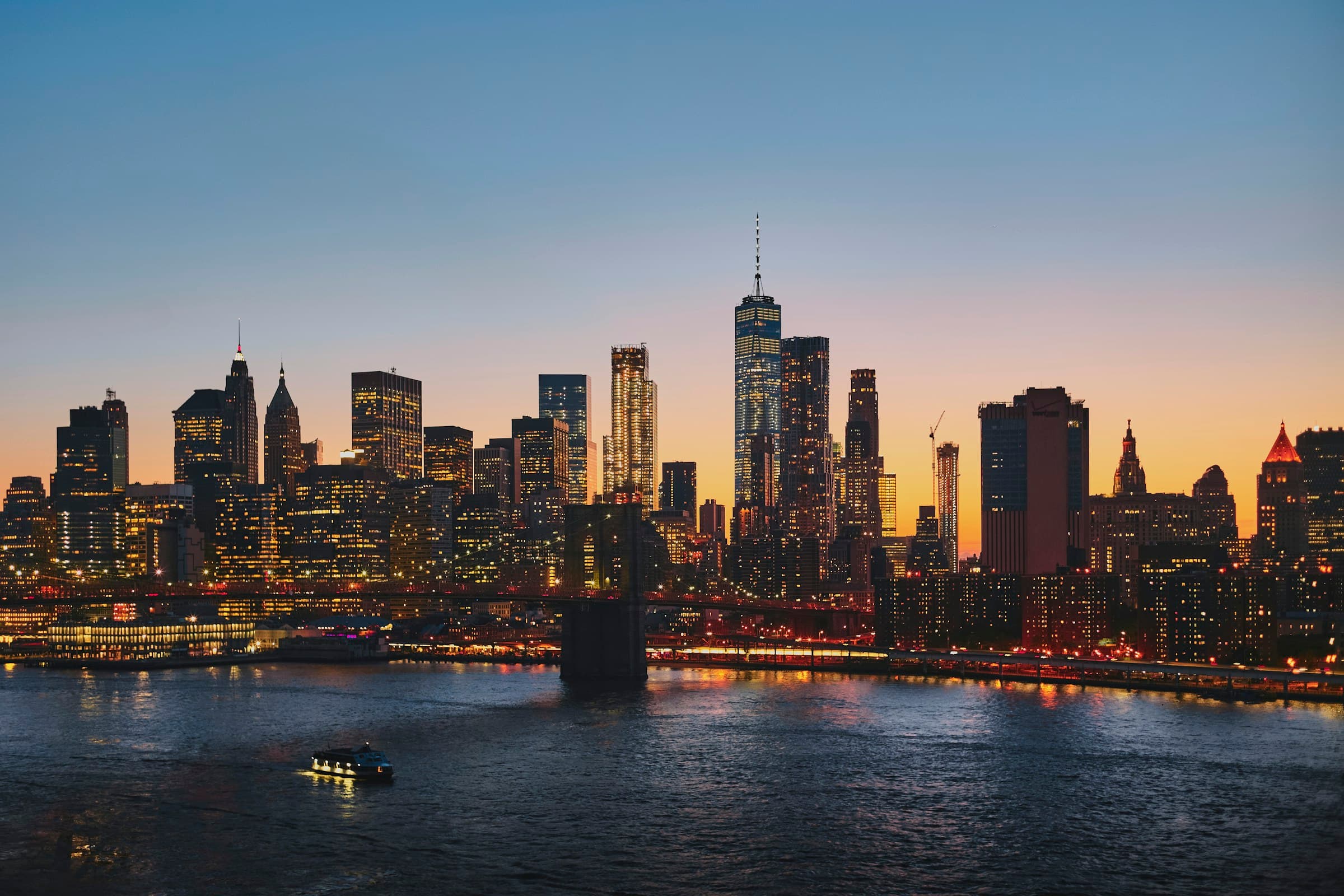 Lower Manhattan skyline viewed across the East River