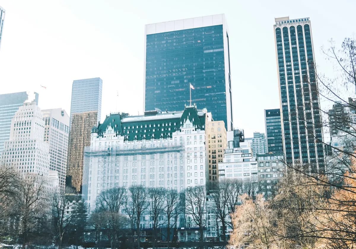 Stunning view of New York skyline featuring Central Park and iconic architecture.